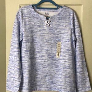 COPY - Croft & Barrow pullover‎ women’s long sleeve top. Marbled, blue,white. N…
